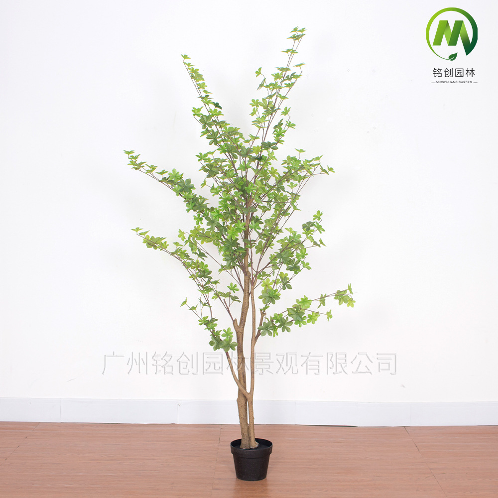 Fábrica de árboles artificiales Venta caliente decoración de plátano artificial planta verde artificial en maceta comercial decoración suave árbol artificial