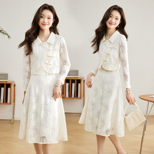 新中式女装春季国风盘扣改良旗袍两件套礼服日常可穿连衣裙采品80