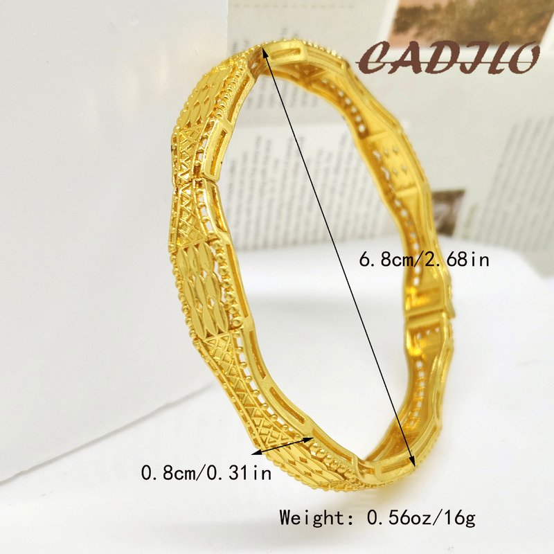 CADILO Cross Border Middle East Women's Charm Flower Bracelet 24K Dubai Ethiopia Hawaii Bride Bracelet