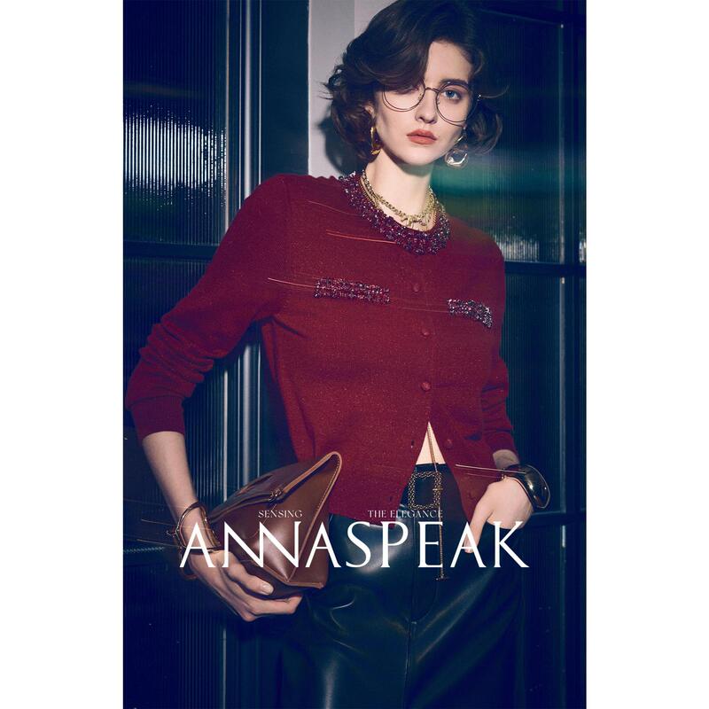 Hanyuan Apparel/2026 Autumn New Basulan Ultra-Fine Australian Wool Pure Handmade Beaded Knitted Cardigan as Hanyuan Apparel/2026 Autumn New Basulan Ultra-Fine Australian Wool Pure Handmade Beaded Knitted Cardigan as