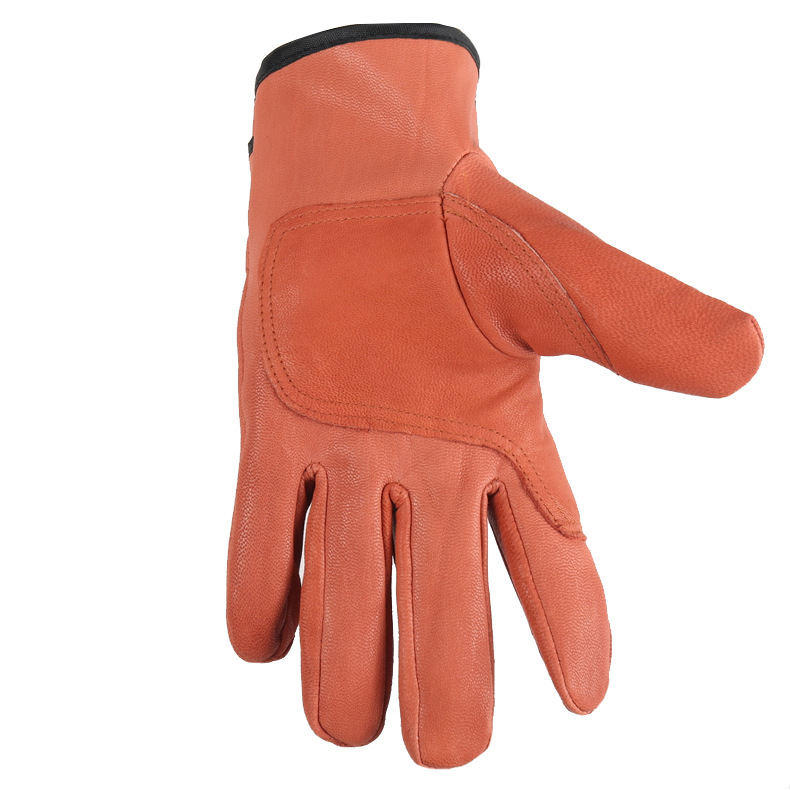 Guantes de piel de cabra marrón Guantes de soldador Gato Gary Guantes de soldadura y soldadura Guantes de aislamiento térmico Reparación mecánica Resistencia al desgaste