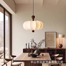 中古风卧室书房吊灯创意仿蚕丝吊灯复古民宿茶室餐厅灯南瓜吊灯