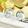 Silver retro fashionable earrings, simple and elegant design, wholesale