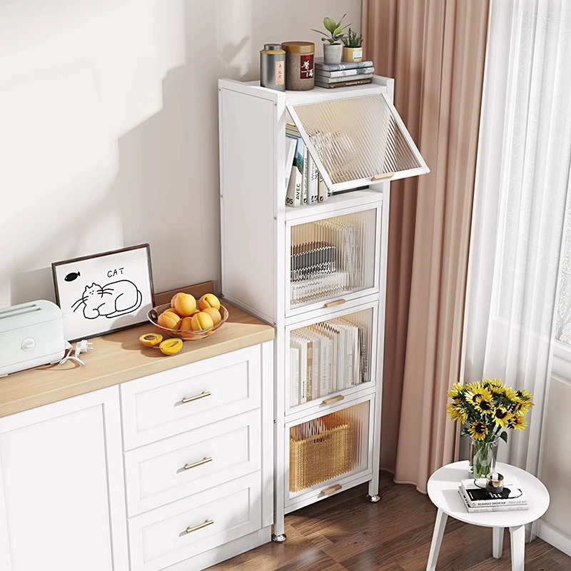 Стальной пылезащитный книжный шкаф, бытовой детский сэндвич-книжный шкаф, напольный шкаф для хранения в гостиной с дверью, железный шкаф для хранения