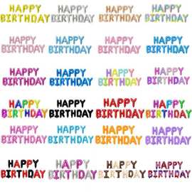 16寸生日字母气球套装生日快乐套餐气球装饰用品铝膜气球批发