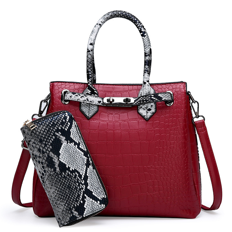 European and American Fan Cross-border New Crocodile Pattern Large Capacity Fashion Women's Bag Trendy Embossed Women's Shoulder Bag Handbag