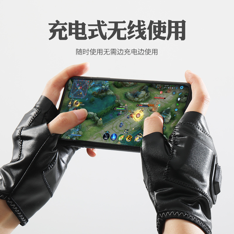 秋冬用スマート電熱グローブ、男女兼用、ハーフフィンガー、スポーツ、ゲーム、オフィス、保温、手の保護|undefined