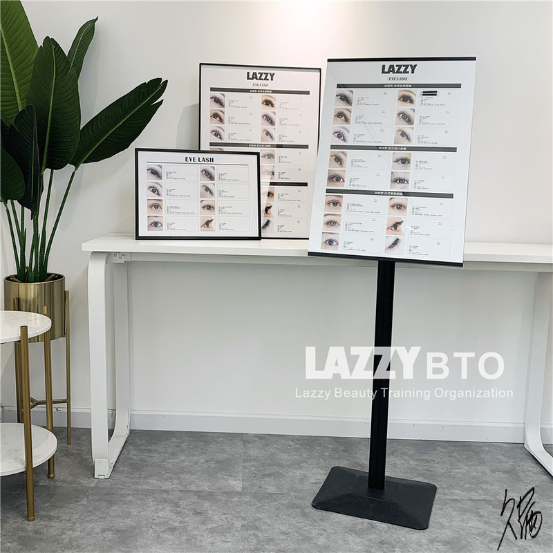 美睫展示板落地铁艺欧式美甲美睫作品展示架高睫毛展板立牌样板