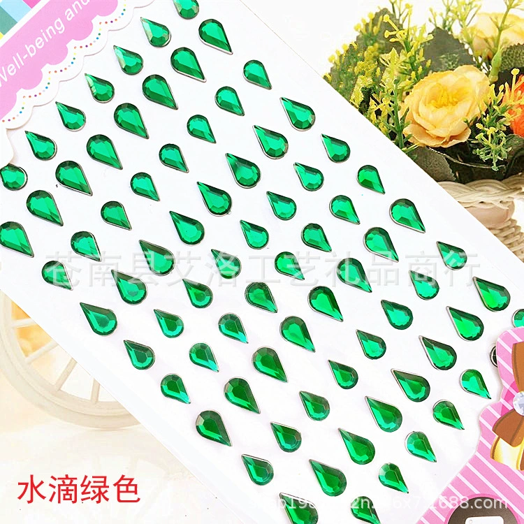 Crystal Patch Acrylic Gem Stickers, Plum Blossom & Heart Designs, 18 × 8.5 cm