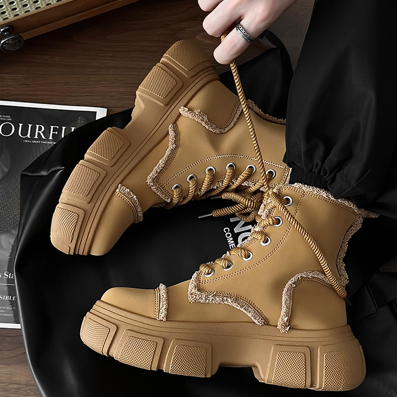 Men's Leather Motorcycle Boots And High Top Work Safety Shoes_voghion.com