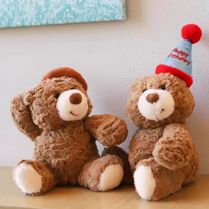 День рождения шляпа медведь кукла берет плюшевые куклы плюшевые игрушки милые куклы для подруги подарки на день рождения