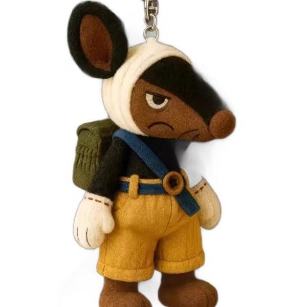 New product from Little Red Book: One-Eared Black Cat Sheriff Plush Toy Keychain Backpack Ornament Gift