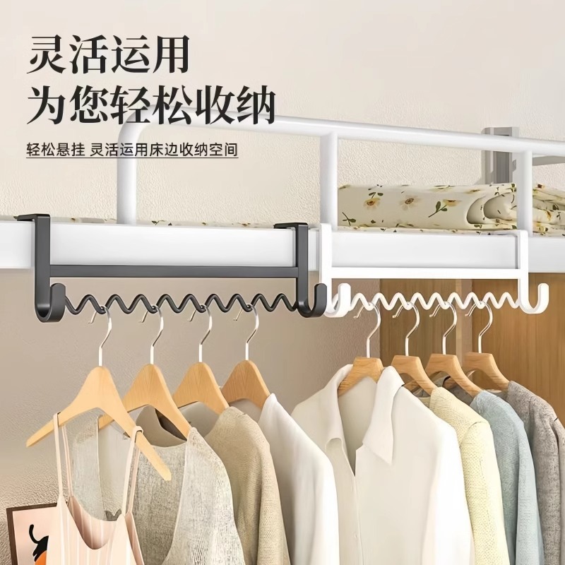 dormitorio de estudiantes cabecera de cama gancho ondulado colgante de ropa al lado de la cama por la noche colgante de artefactos de ropa almacenamiento estante