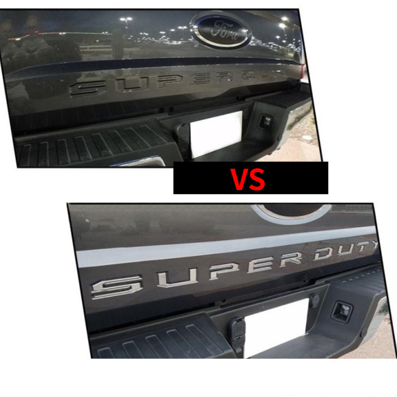 Suitable for 17-19 Ford Pickup Truck Superduty Tailgate Sticker 3D Stereo Front and Rear Car Logo Sticker Electroplating