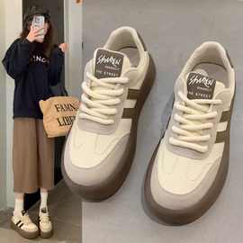 设计感德训鞋女2025年秋冬新款鞋子厚底小白鞋休闲运动阿甘板鞋潮