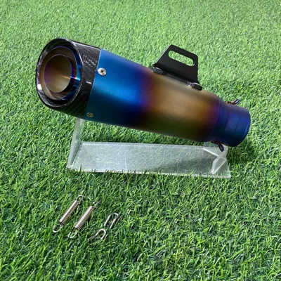Section 321RR Race 800 | Motorcycle exhaust pipe - three-layer-half-blue-carbon-head-and-blue-tail-60mm