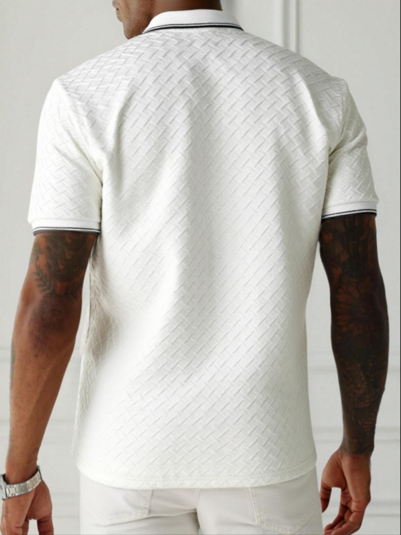 2025 verano comercio exterior europeo y americano transfronterizo hombres casual manga corta bordado patrón polo camisa top Amazon temu