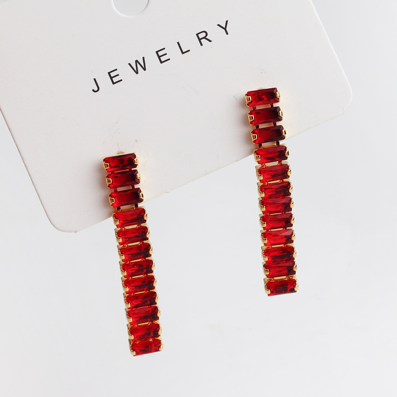 Fashion Square Copper Bracelets Earrings Necklace Inlay Zircon Copper Necklaces