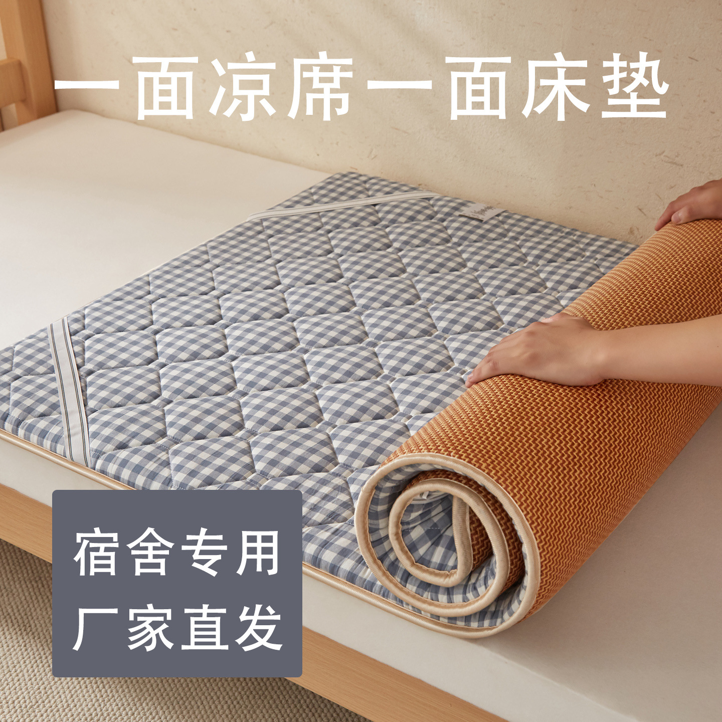Student Dormitory Rattan Mat Mattress Mat Soft Cushion Single Winter and Summer Dual-Use Mat Mat Floor Mat Crawling Mat Wholesale