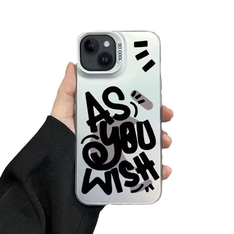 Nueva personalidad en inglés aplicable iPhone 16 funda para teléfono móvil Apple 15promax/14 anti-caída 13pro12 Europa y América