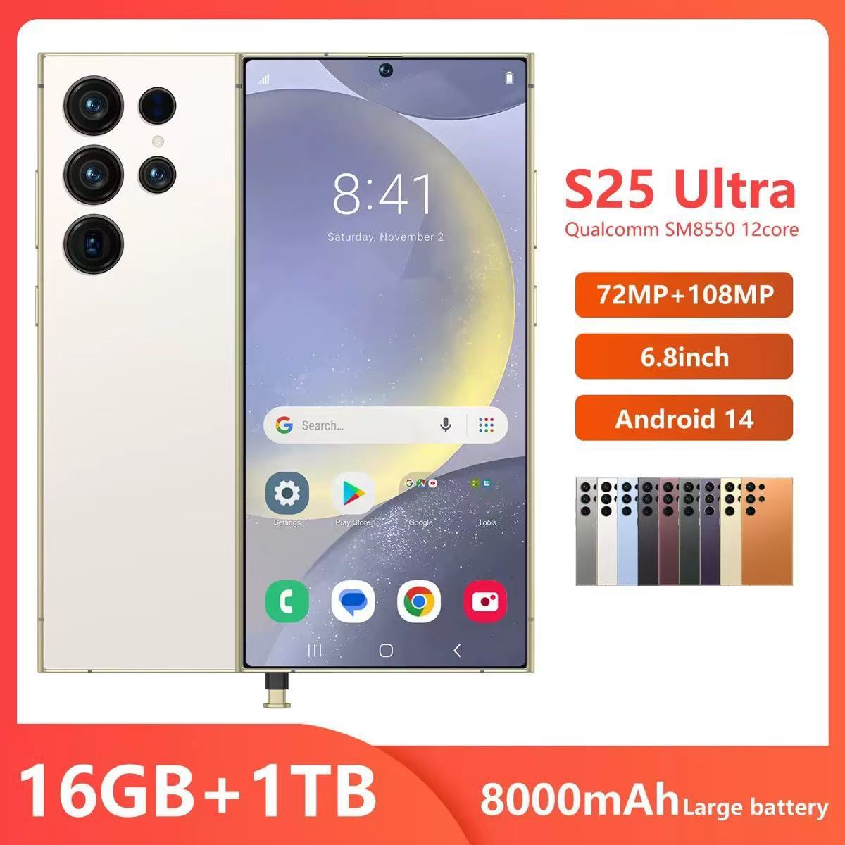 TK's new 7.3 large screen S25 Ultra foreign trade cross-border special for smartphones 16+1T source manufacturers can deliver on behalf of others