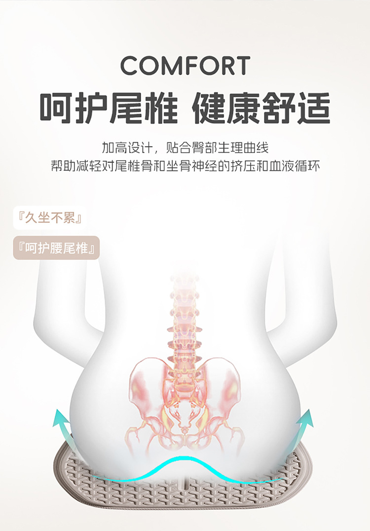 New Car Seat Cushion for All Seasons, Summer Ice Silk Cooling Cushion, Gel Seat Cushion, Honeycomb Office Cooling Cushion