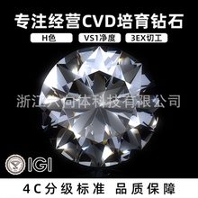 1克拉H色VS1凈度3EX切工鑽石IGI證書CVD培育鑽石圓形裸鑽廠家直供