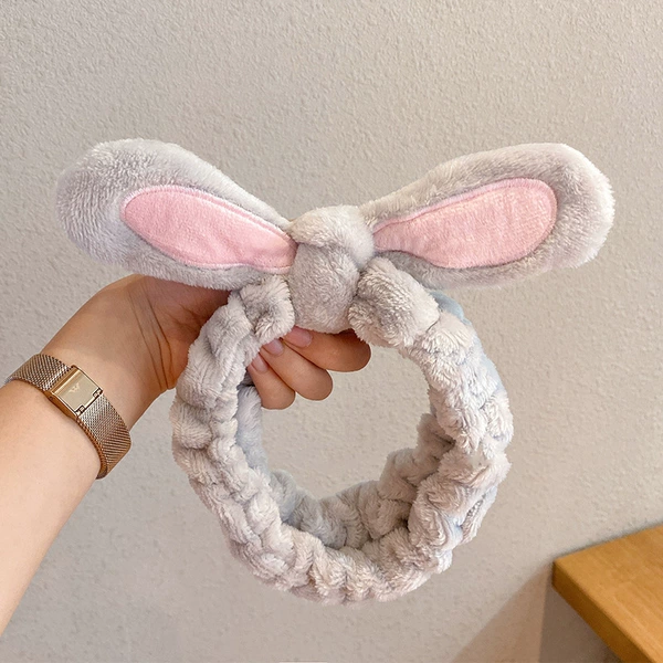 Rabbit ear gray hair band