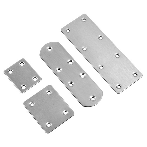 Thickened stainless steel connector connecting piece straight piece iron piece corner code flat piece horned horse fixed piece wholesale