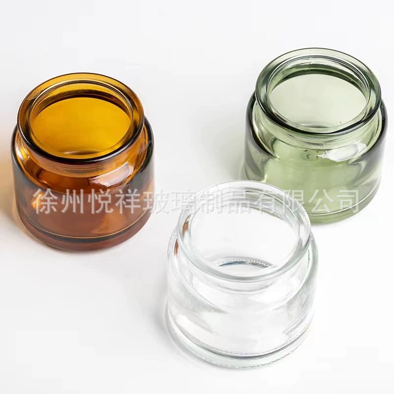 Оптовая продажа ароматерапевтическая чашка свечи деревянная свеча стеклянная банка чайного цвета стеклянный подсвечник для внутреннего украшения маленькая чашка для свечей