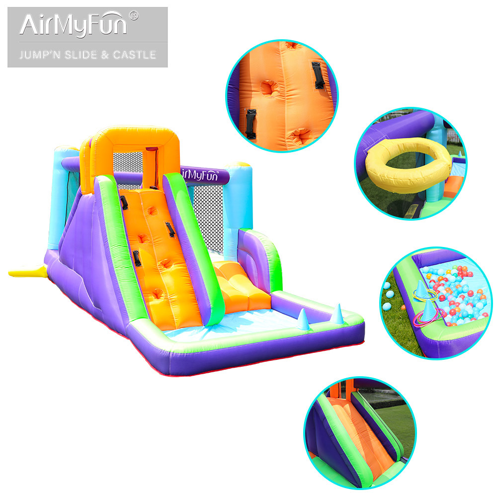 AMF | Pequeño castillo inflable cama de salto para niños cama de salto inflable piscina de olas casa castillo inflable para niños