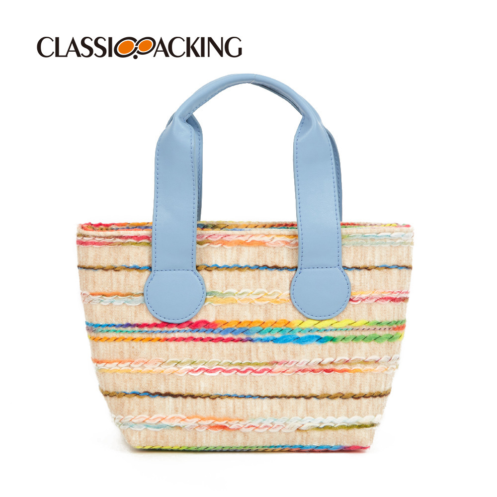 Bolso de viaje al por mayor de fábrica Bolso de compra japonés simple y de gran capacidad Bolso de costura a rayas de color LOGO