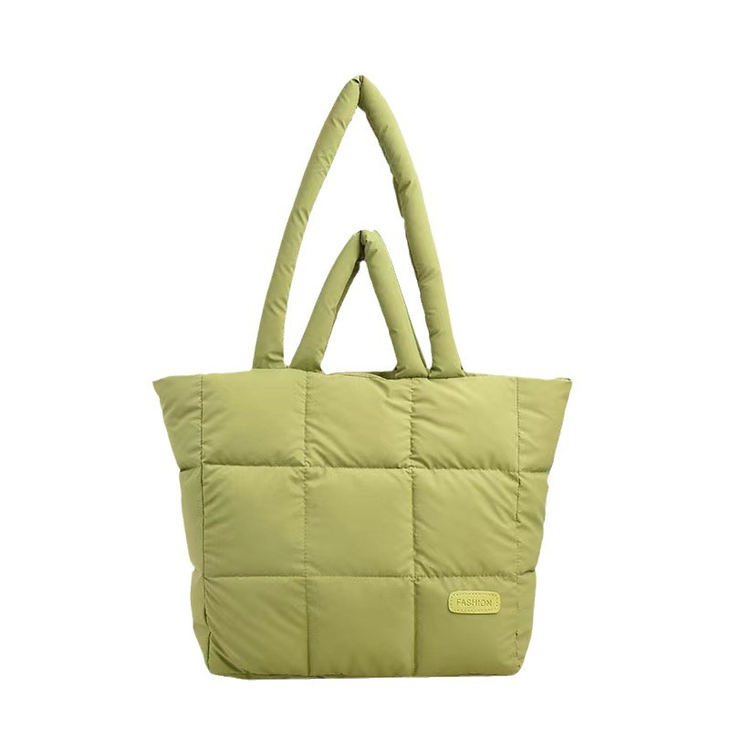 Jaqueta de algodão de ombro único em tecido Oxford para viagens ao ar livre, grade de diamantes com grande capacidade, bolsa, bolsa xadrez_voghion.com