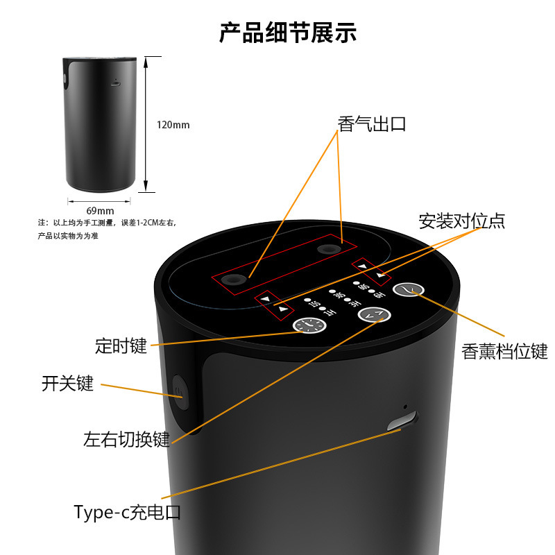 ダブルスプリンクラーアロマディフューザー家庭用寝室純精油アロマディフューザー二流体車載自動アロマディフューザー|undefined