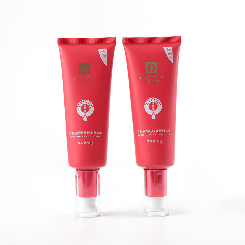 工厂批发软管真空泵80g化妆品乳液精华防晒霜按压头压嘴泵分装瓶