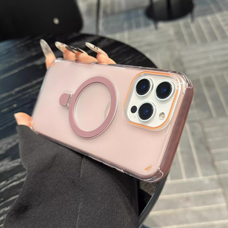 iPhone16 に適したカラフルなツーインワンつや消し携帯電話ケース磁気ホルダー Apple 15Promax 保護カバー 13|undefined