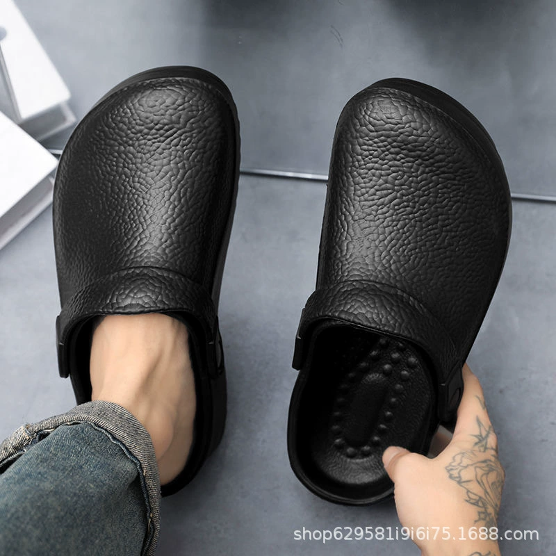 Кухонная обувь Мужское лето 2024 новый трансграничный большой размер черный водонепроницаемый нескользящая кухонная рабочая обувь без каблуков мужская обувь