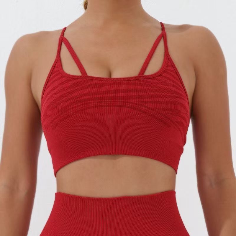 Nuevo cross-border delgado hombro cinturón de belleza de espalda fitness sujetador deportivo ropa interior mujeres se reúnen ventilación correr chaleco de yoga