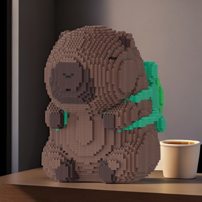 新しいカピバラは、レゴビルディングブロックと互換性があり、トレンディな手作りのおもちゃ、リビングルームの創造的な装飾モデルギフトに適しています。|undefined