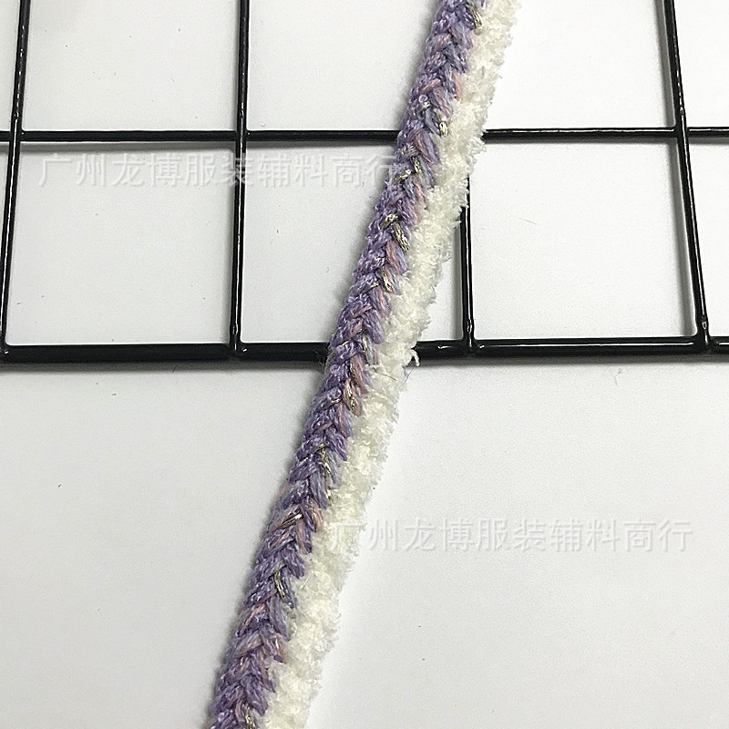 源头厂家小香风金丝彩色毛绒编织花边 衣领衣边袖口DIY装饰辅料