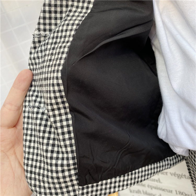 2024 tidig vår Koreansk klädsel Nya barnkläder för pojkar höstrutig kostym, byxor, kostym tvådelat set trendigt_voghion.com