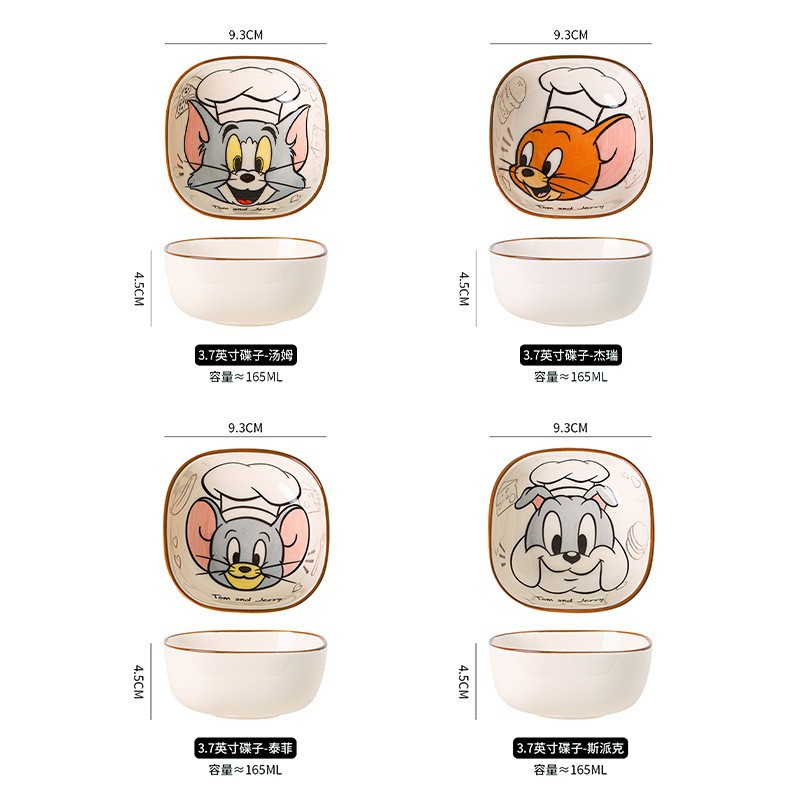 Tazón de cerámica de gato y ratón 2025 nuevo juego de tazón tazón de arroz de dibujos animados tazón de arroz de alto valor para comer