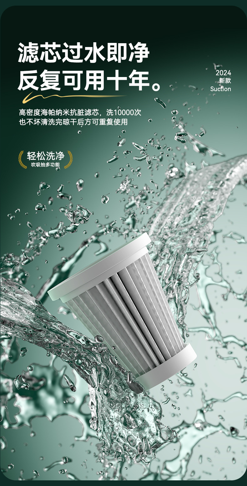 Car vacuum cleaner high-power wireless charging handheld vacuum cleaner wet and dry small home car dual-use vacuum cleaner cross-border