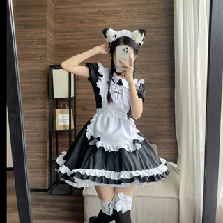 新款日本经典短袖女仆可爱日系女仆cosplay女装女佣装连衣裙