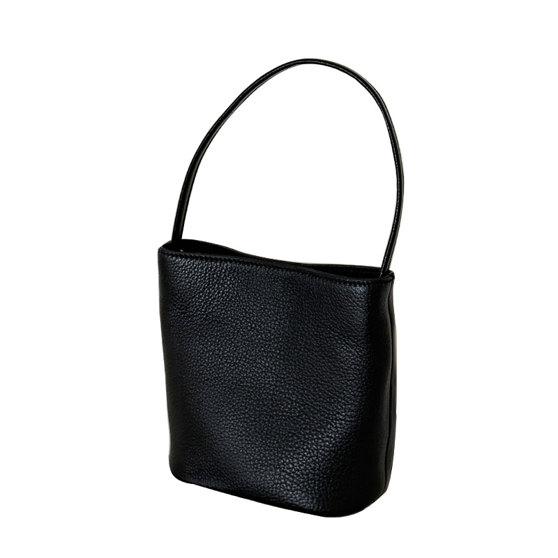 Casual Bucket Bag 2026 New Arrival Top Grain Cowhide Shoulder Crossbody Bag Genuine Leather Women's Soft Leather Commuter Small Bag - Thumbnail 5