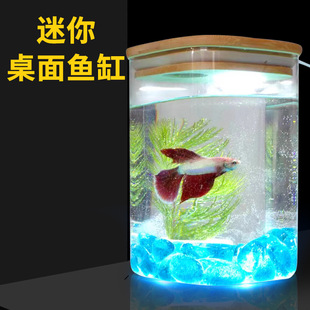 Thailand Dou Fish Tank Dou Fish Double Tank Micro Landscape Desktop Decoration Super White Glass Small Fish Tank Desk TV Cabinet