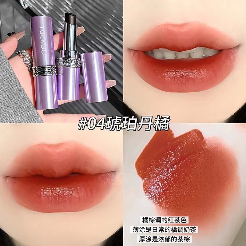 LUCKGO rosa negra magia no tachar taza de lápiz labial humectante vidrio transparente labios de color pseudo simple desarrollo de color barato maquillaje