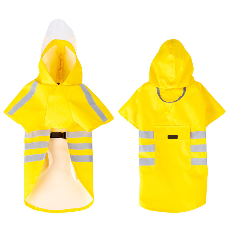 Impermeable con Capucha para Mascotas de Poliéster, Reflectante, para Perros