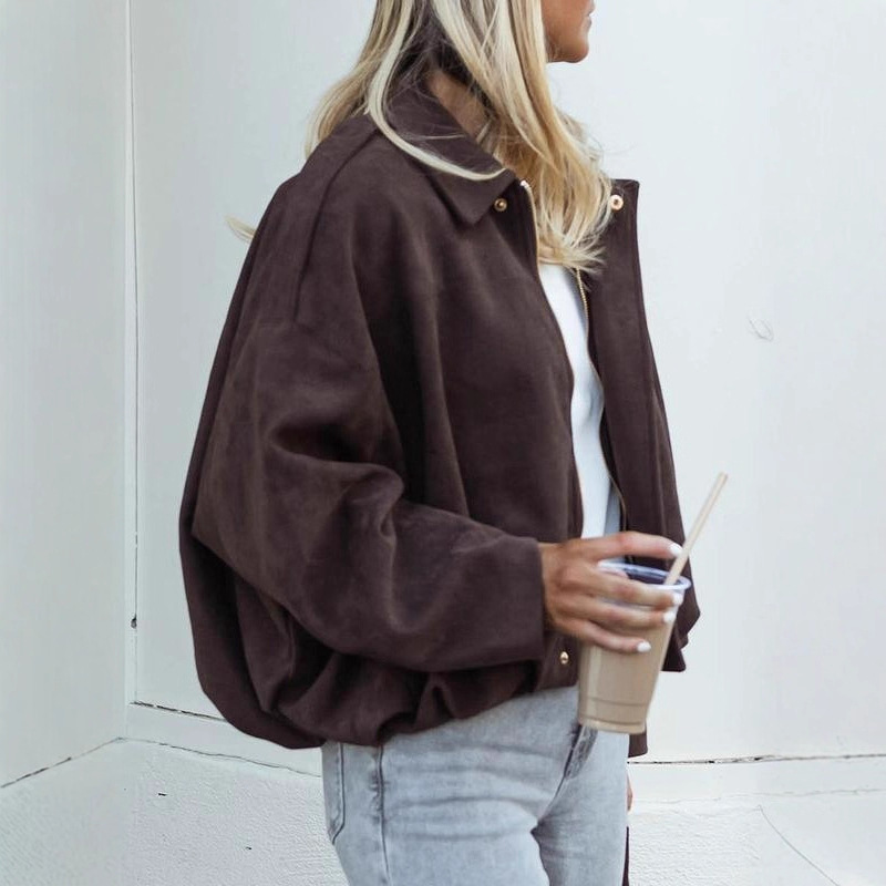 Women's Autumn and Winter Long-Sleeved Jacket, Retro Casual Jacket, European and American Style, Aliexpress Women's Clothing, Loose Cross-Border Commuter Short Style