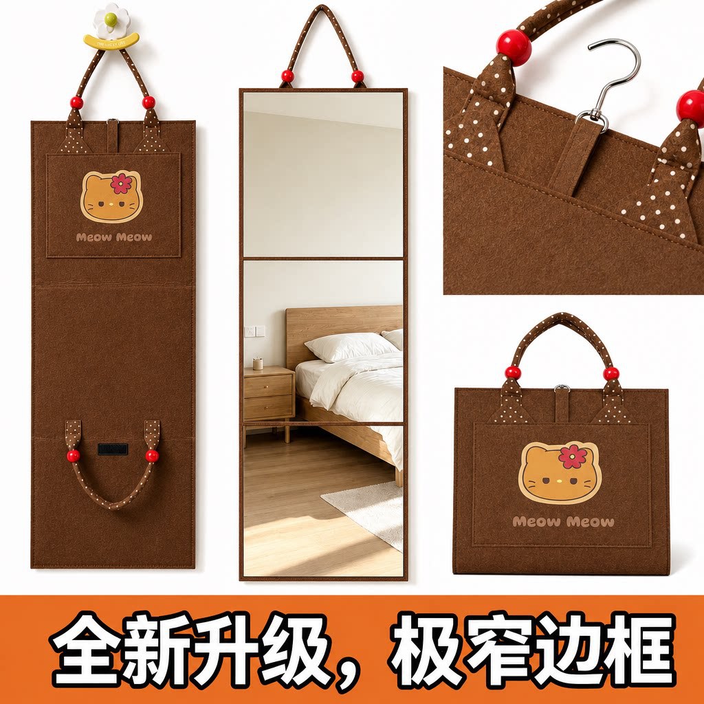 Newly upgraded foldable full-length mirror, portable dressing and makeup mirror for student dormitories, travel, camping, and popular on Instagram